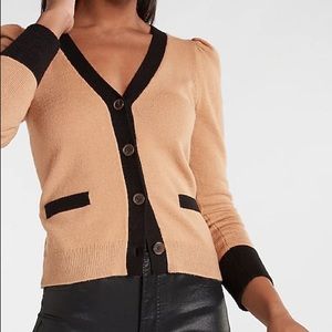 Express Contrast Trim Cardigan NWT S